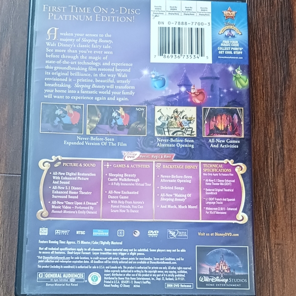 Walt Disney's SLEEPING BEAUTY Platinum Edition on DVD - Picture 2 of 2